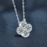 S925 Sterling Silver Moissanite Pendant Clover Necklace