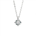 S925 Sterling Silver Moissanite Classic Four-Claw Necklace