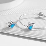 S925 Sterling Silver Swan with Zircon Inlaid Bead Pendant