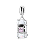 S925 Sterling Silver Car Pink Zircon Pendant