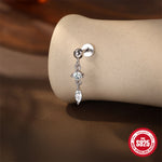 S925 Sterling Silver Moissanite Flat-Back Threaded Piercing Earring(Single unit)