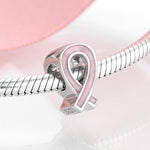 S925 Sterling Silver Red Ribbon Bead Pendant