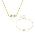 S925 Sterling Silver Zircon Necklace and Bracelet Set