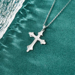 S925 Sterling Silver Cross Moissanite Pendant Necklace