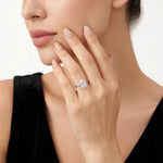 S925 Silver Ring with Fancy-Cut Moissanite