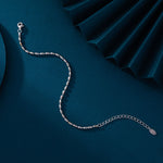 S925 Sterling Silver Rice-Shaped Olive Bead Bracelet