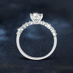 S925 Sterling Silver Moissanite Crown Four Claw Ring