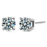 Four-claw Moissanite 925 sterling silver earrings