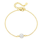 S925 Sterling Silver Simple Natural Pearl Bracelet