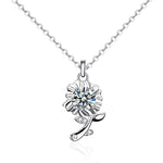 S925 Sterling Silver Moissanite Sunflower Flower Pendant Necklace