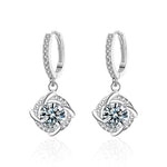Moissanite  Windmill Style Hoop Earrings -925 Sterling Silver