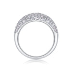 S925 Silver Ring Fully Paved with Moissanite