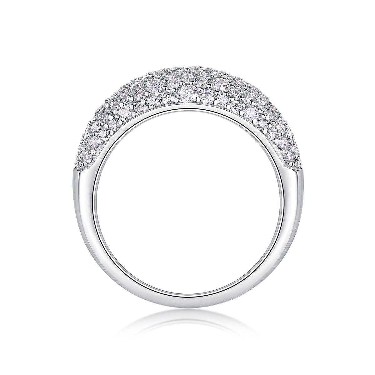 S925 Silver Ring Fully Paved with Moissanite