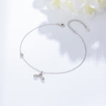 S925 Sterling Silver Creative Fishtail Zircon Inlaid Anklet