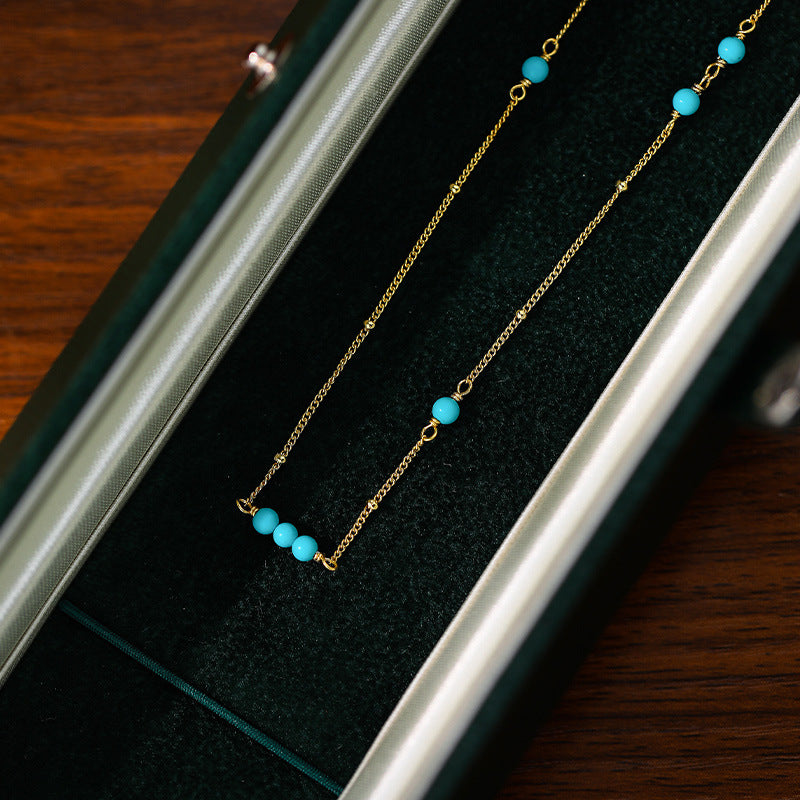 S925 Sterling Silver Turquoise Necklace