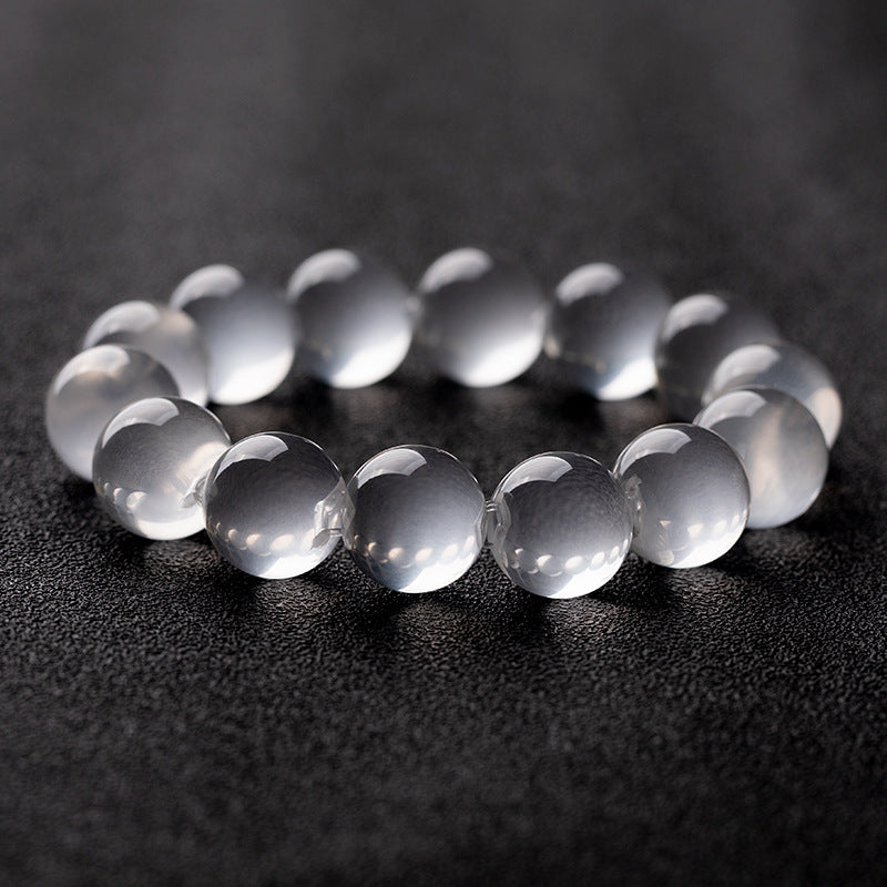 Natural Grade Clear Ice-Texture White Crystal Bracelet