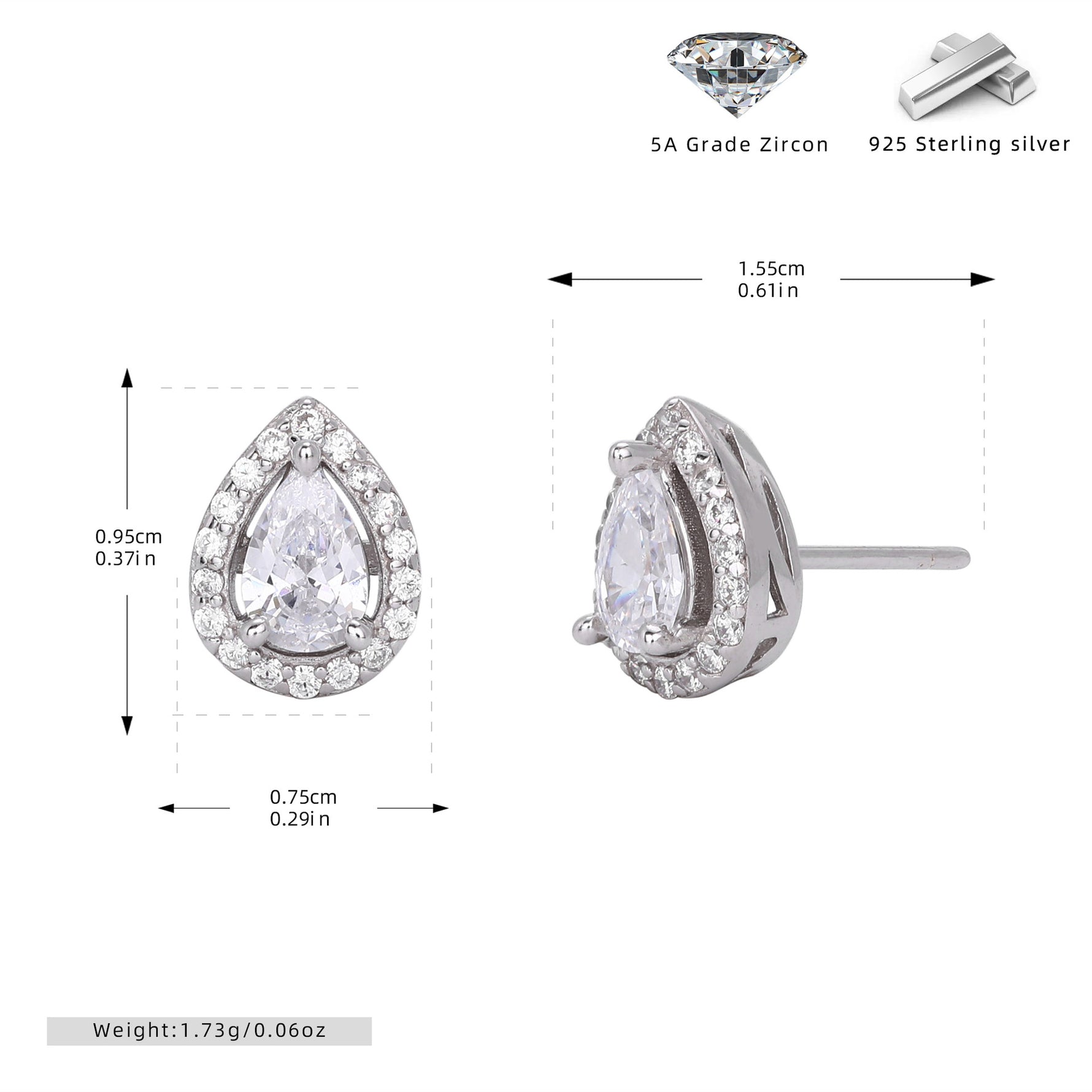 Double-layer zircon earrings and affordable luxury zircon necklace