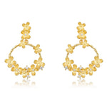 S925 Sterling Silver Gold-Plated Osmanthus Zircon Earrings