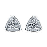 Moss diamond 925 sterling silver earrings triangle temperament earrings
