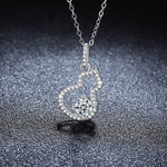 S925 Sterling Silver Moissanite Gourd Pendant Necklace