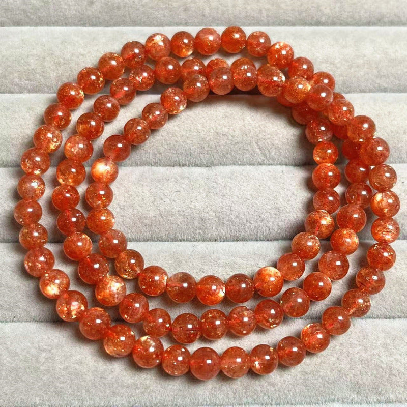 Natural Golden Sunstone Multi-Wrap Crystal Bracelet