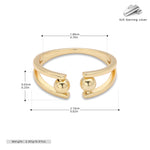 European and American S925 sterling silver double-layered beaded ring with adjustable opening