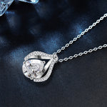 S925 Sterling Silver Moissanite Water Drop Heart of the Ocean Pendant Necklace
