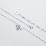 S925 pure silver fashionable zirconia bee-shaped necklace