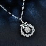 S925 Sterling Silver Moissanite Garland Christmas Bow Pendant Necklace