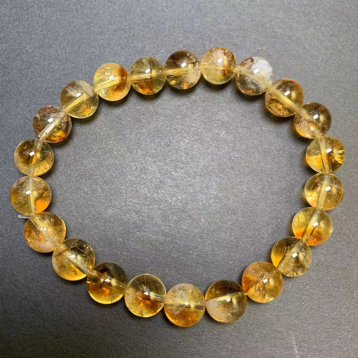 Natural Honey-Colored Milk-Cap Citrine Bracelet