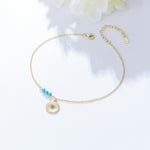 S925 Sterling Silver Devil's Eye Zircon Inlaid Anklet