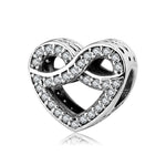 S925 Sterling Silver Loving Heart Infinite Zircon Pendant