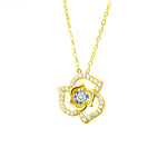 S925 Sterling Silver Moissanite Rose Heart Necklace