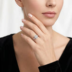 S925 Silver Statement Moissanite Stackable Ring