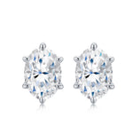 S925 Silver Oval Moissanite Stud Earrings