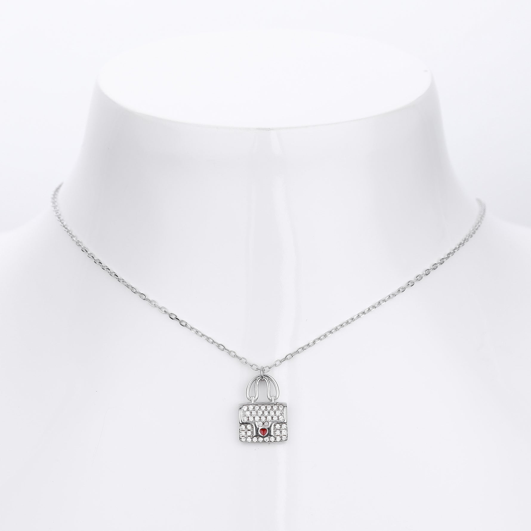 S925 Sterling Silver Fashionable Versatile Zirconia Necklace for Bags