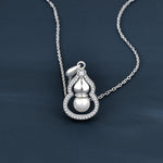 S925 Sterling Silver Moissanite Pearl Gourd Pendent Necklace