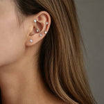 S925 Sterling Silver Chain Ear Bridge with Zirconia(Ear tips not included)