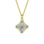 S925 Sterling Silver Moissanite Four Pointed Stars Pendant Necklace