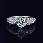 S925 Sterling Silver Full Inlaid Four-Claw Moissanite Ring