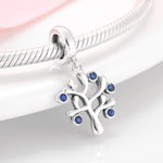 S925 Sterling Silver Blue Zircon Tree of Life Pendant