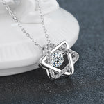 S925 Sterling Silver Moissanite Hexagram Pendant Necklace