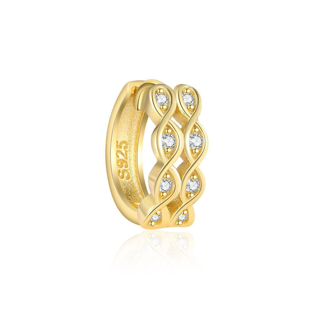 S925 Sterling Silver Earrings Set with Sparkling Zirconia(A pair)