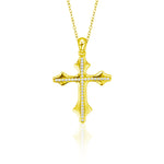 S925 Sterling Silver Cross Moissanite Pendant Necklace