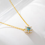 S925 Sterling Silver Micro Inlaid Zircon Flower Diamond Pendant Necklace