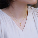 S925 Sterling Silver Gold-Plated Rose Crystal Pendant Zircon Necklace