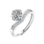 S925 Sterling Silver Princess Crown Moissanite Ring