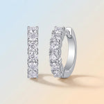 S925 Silver Earrings with Elaborate Moissanite Inlay