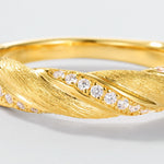 S925 Sterling Silver Gold-Plated Twist Zircon Ring