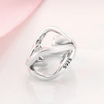 S925 Sterling Silver Hollow Heart Bead Pendant